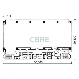 2階〜10階 平面図