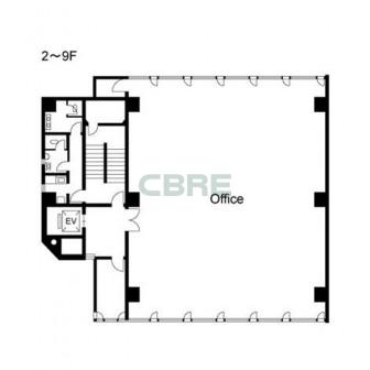 2階〜9階 平面図
