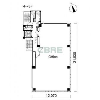 4階〜8階 平面図