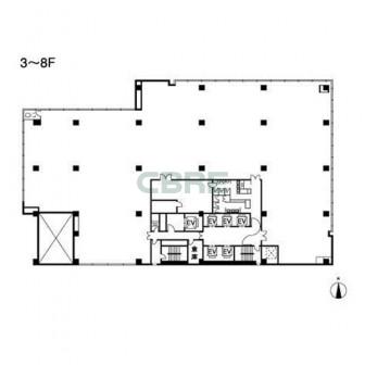 3階〜8階 平面図