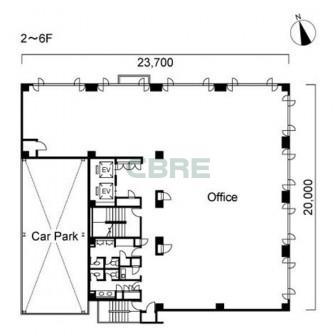 2階〜6階 平面図