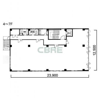 4階〜7階 平面図