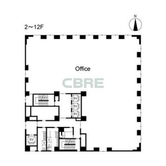2階〜12階 平面図