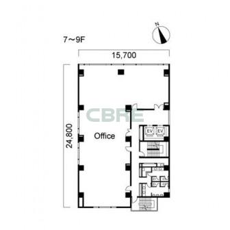 7階〜9階 平面図