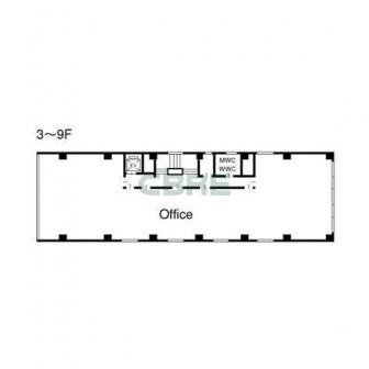 3階〜9階 平面図