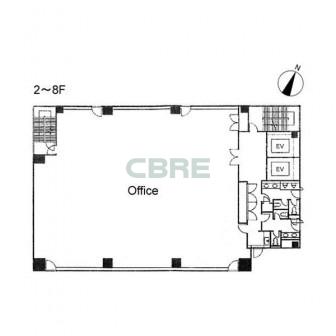 2階〜8階 平面図