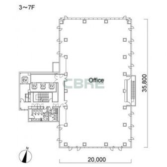 3階〜7階 平面図