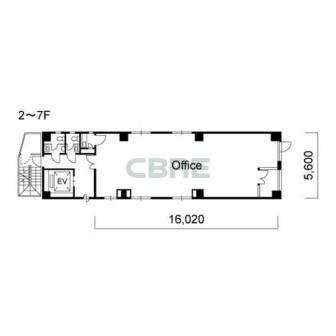 2階〜7階 平面図