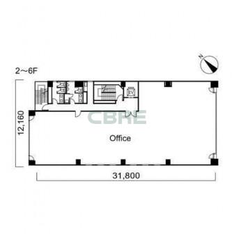 2階〜6階 平面図