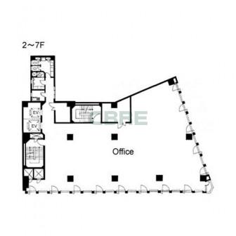 2階〜7階 平面図