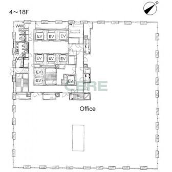 4階〜18階 平面図