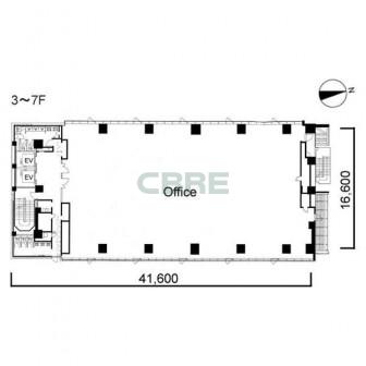 3階〜7階 平面図