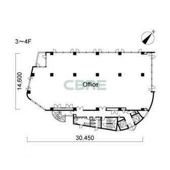 3階〜4階 平面図