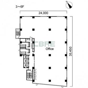 3階〜6階 平面図