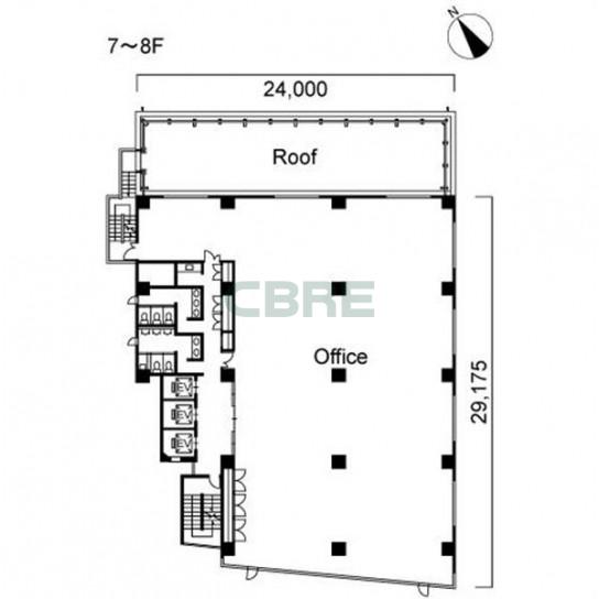 7階〜8階 平面図
