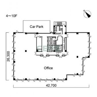 4階〜10階 平面図