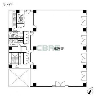 3階〜7階 平面図