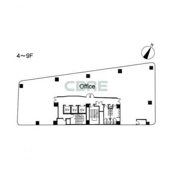 4階〜9階 平面図