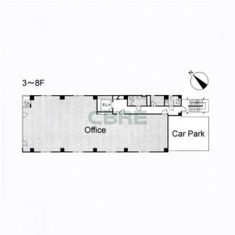 3階〜8階 平面図