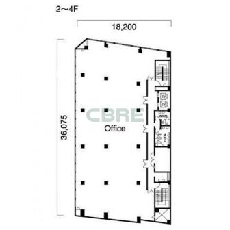 2階〜4階 平面図