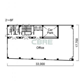 2階〜6階 平面図