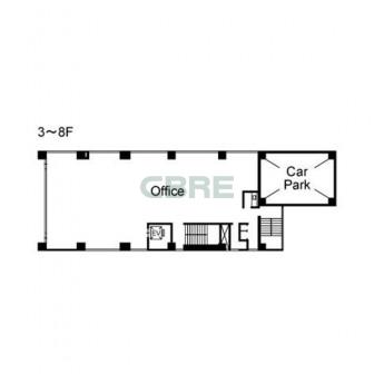 3階〜8階 平面図