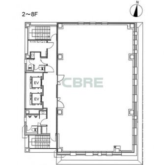 2階〜8階 平面図