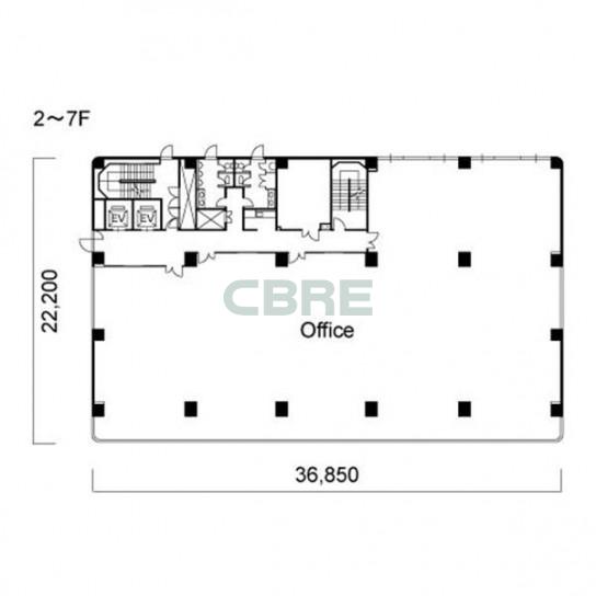 2階〜7階 平面図