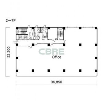 2階〜7階 平面図