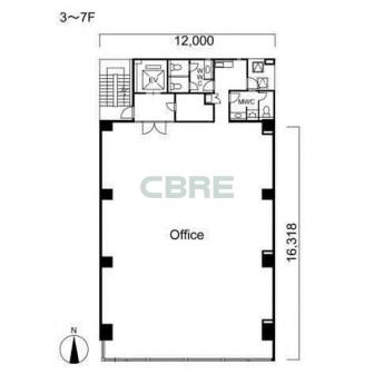 3階〜7階 平面図