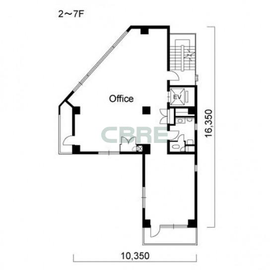 2階〜7階 平面図