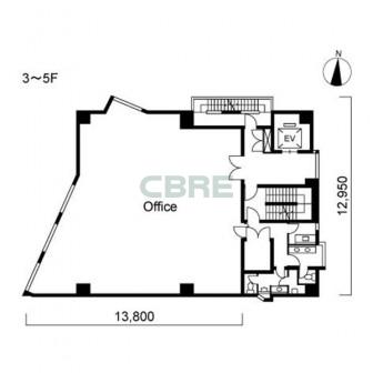3階〜5階 平面図