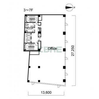 3階〜7階 平面図