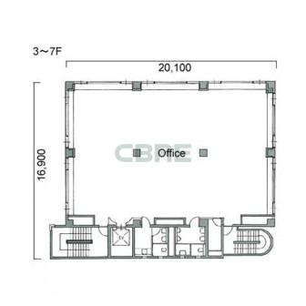 3階〜7階 平面図