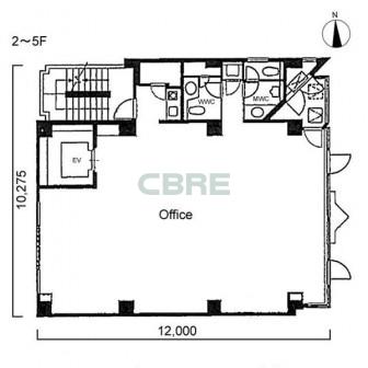 2階〜5階 平面図