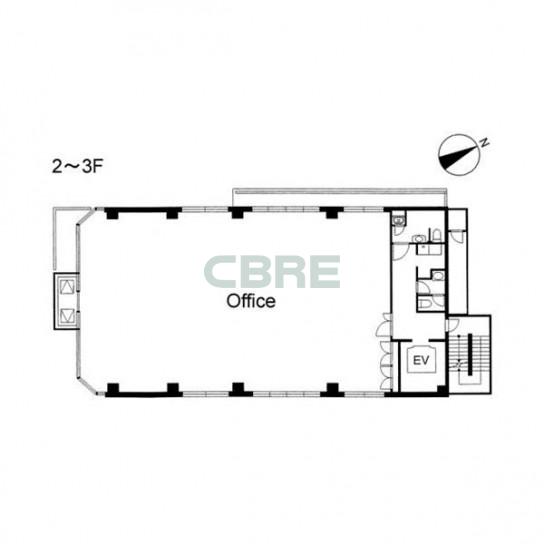 2階〜3階 平面図