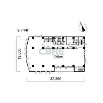 9階〜14階 平面図