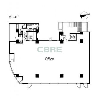 3階〜4階 平面図