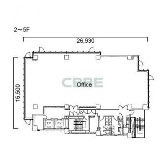 2階〜5階 平面図