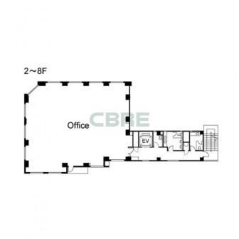2階〜8階 平面図