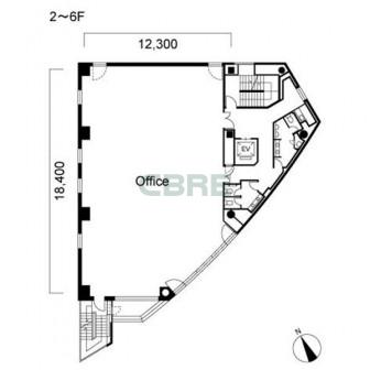 2階〜6階 平面図