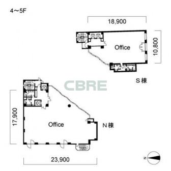 4階〜5階 平面図