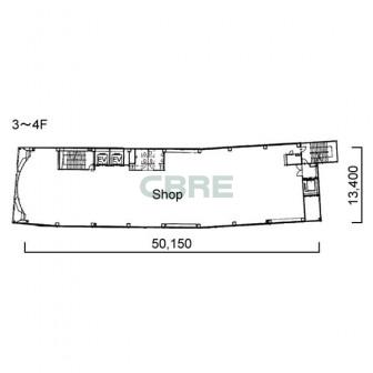3階〜4階 平面図