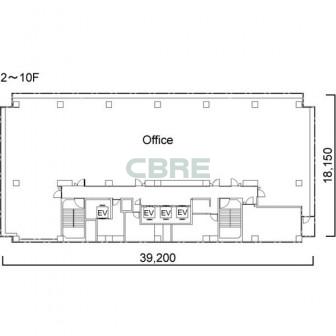 2階〜10階 平面図