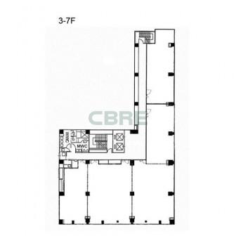 3階〜7階 平面図