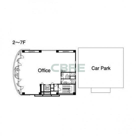 2階〜7階 平面図