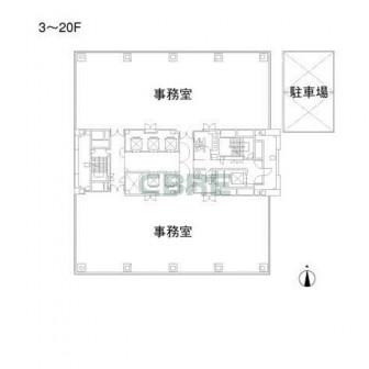 3階〜20階 平面図