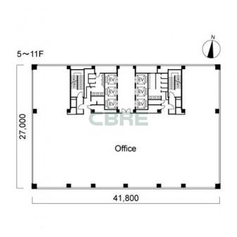 5階〜11階 平面図