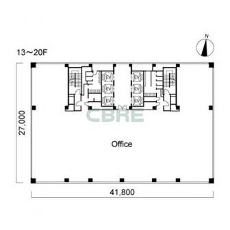 13階〜20階 平面図