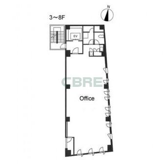 3階〜8階 平面図